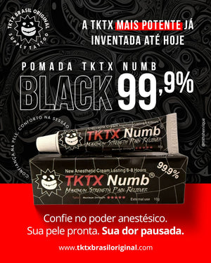 Pomada TKTX Numb Preta 99,9% | Mais Forte do Mercado!