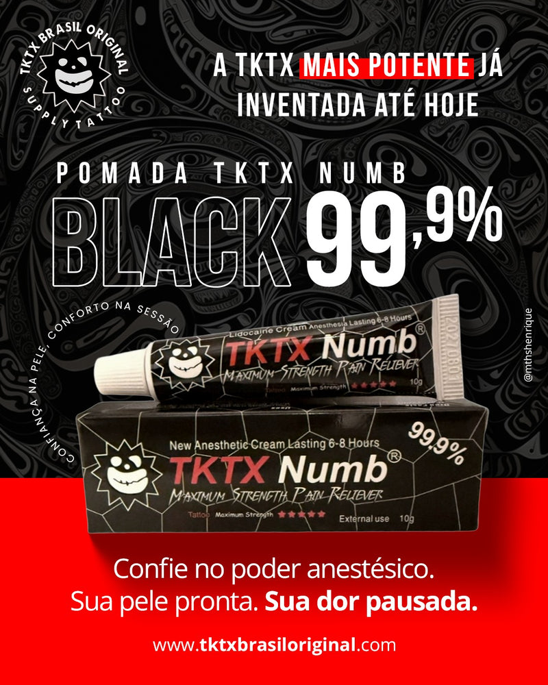 Pomada TKTX Numb Preta 99,9% | Mais Forte do Mercado!