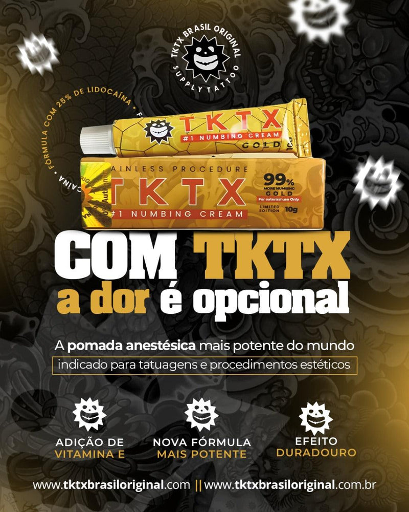 Pomada Anestésica TKTX Gold 99% Original - A Mais Forte do Mercado (2025)